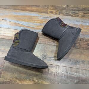 BearPaw Maggie Grey Suede Boots Size 9